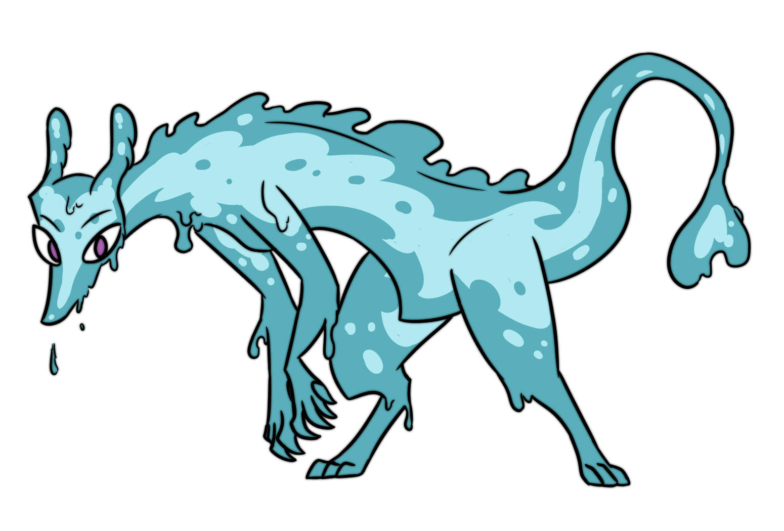 a blue dragon made of slime